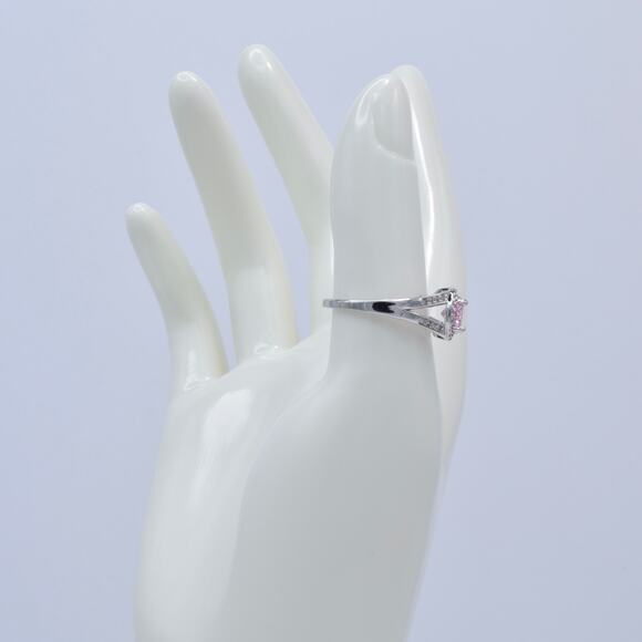 NWOT Fragrant Jewels Pink Round Cut Halo Ring Size 8 US - Picture 4 of 5